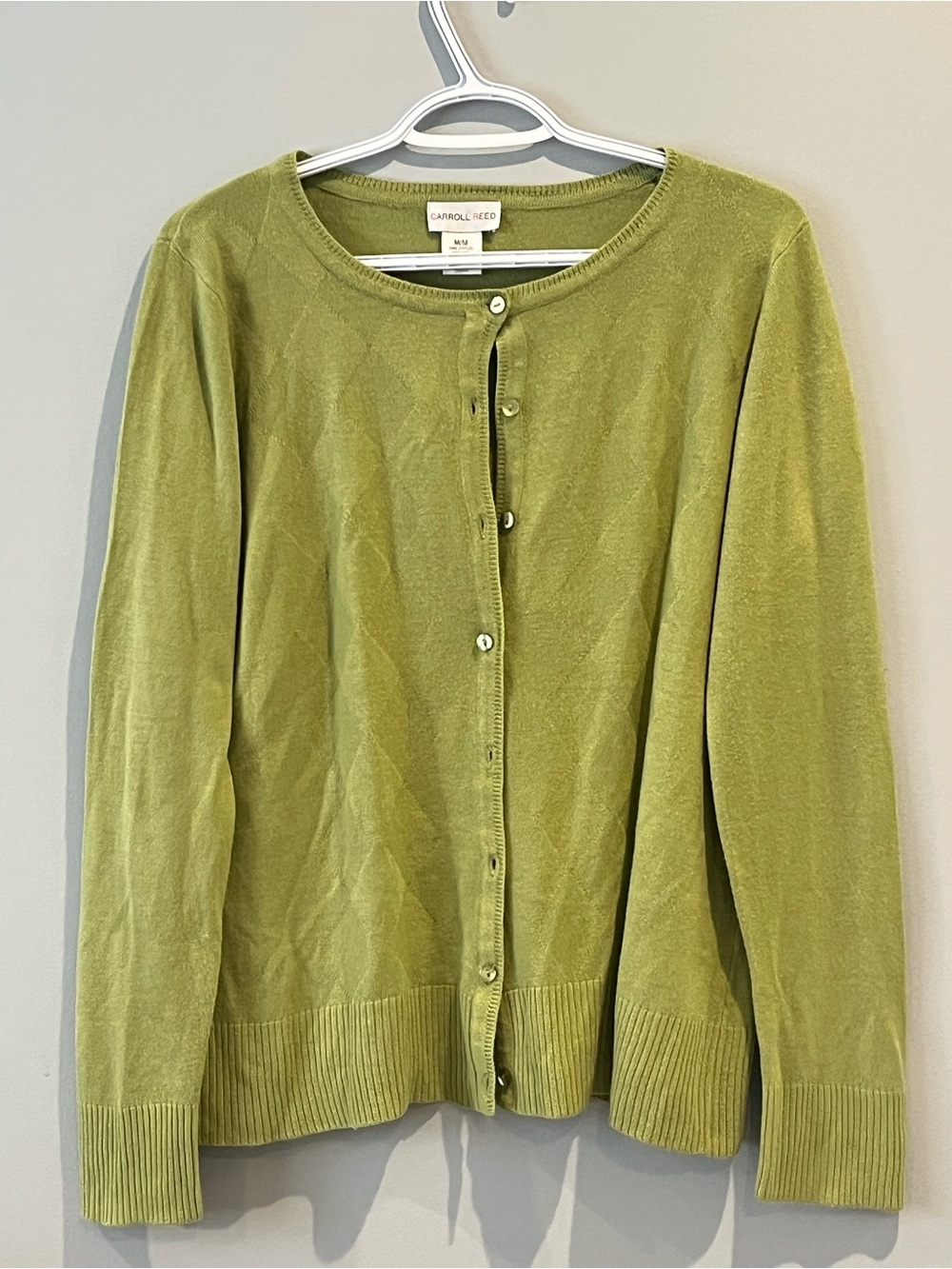 Carolyn Reco Olive Green Button-Front Women's Cardigan Sweater